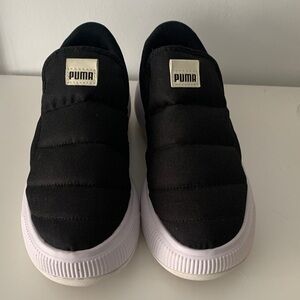 Puma Black and White Slip-On Shoes